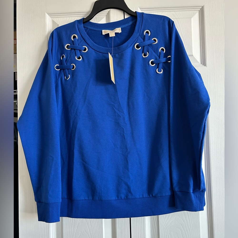 Brand new Michael Kors size L blue top
